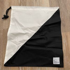 Lululemon Drawstring APL dust bag shoe bag Black and white cinch 13x14”